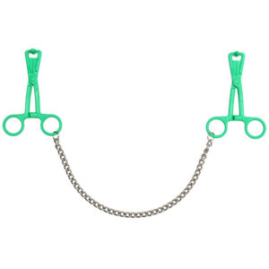 Pinces à bijoux ciseaux verts avec chaîne métal