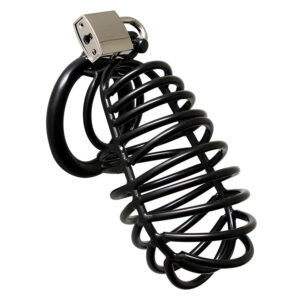 Dispositif de chasteté masculin en métal noir