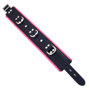 Collier rembourré noir et rose