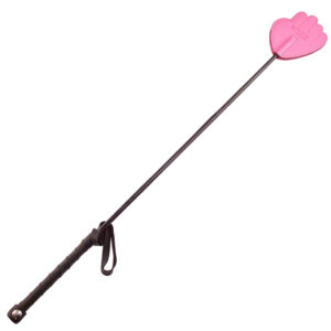 Cravache rose en cuir