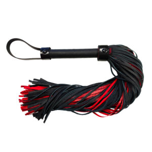 Flogger en cuir croco rouge