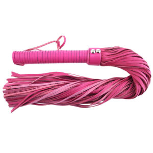 Flogger en cuir rose