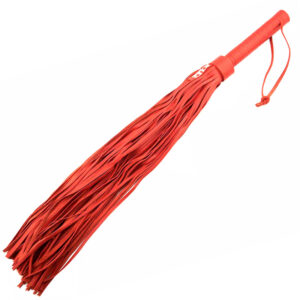 Flogger en cuir rouge
