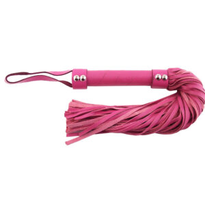 Flogger en cuir rose rouge