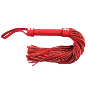 Flogger en cuir rouge