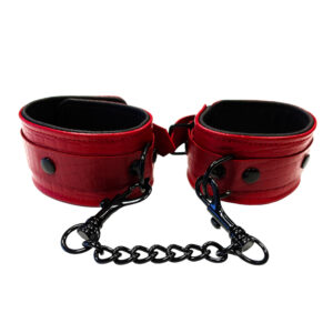 Poignets en cuir croco rouge