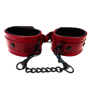 Poignets en cuir imprimé crocodile rouge