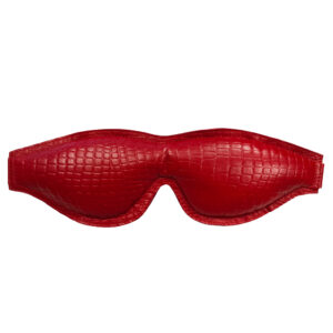 Bandeau rembourré en cuir imprimé croco rouge