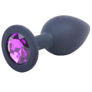 Plug anal en silicone noir avec bijou