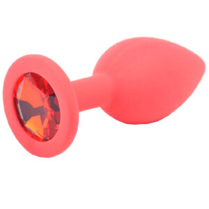 Plug anal en silicone rouge décoré