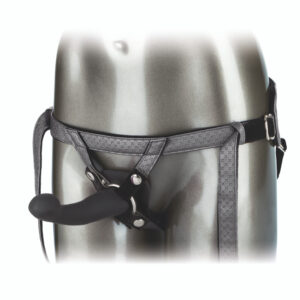 Ensemble strap-on vibrant avec probe vibrante et ouvertures.