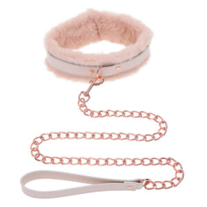 Collier et laisse en fourrure pour animaux