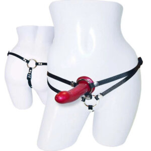 Harnais double avec dildo pour jeux en duo