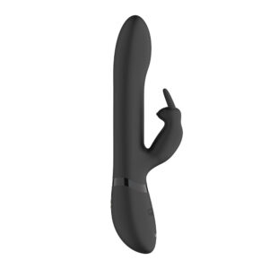 Vibromasseur lapin noir avec perles stimulantes
