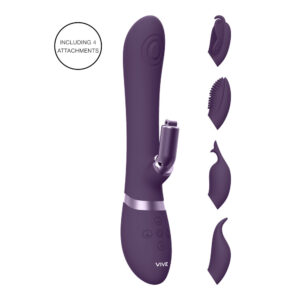 Vibromasseur Rabbit Violet Interchangeable