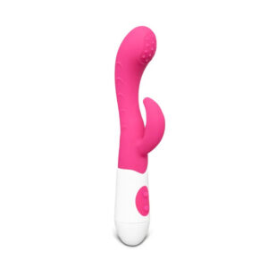 Vibromasseur silicone rose avec double moteur pour le point G