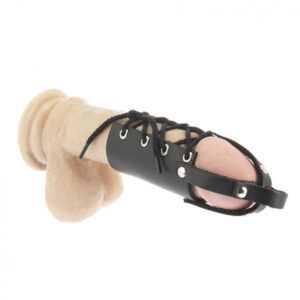 Anneau de pénis en cuir avec tube
